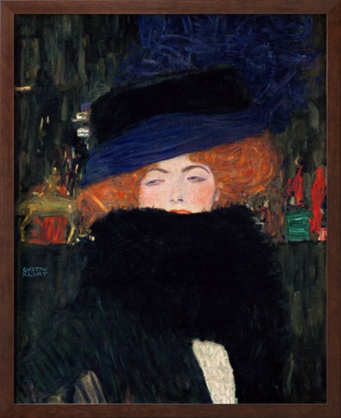 Lady with Hat and Feather Boa - Gustav Klimt Paintings